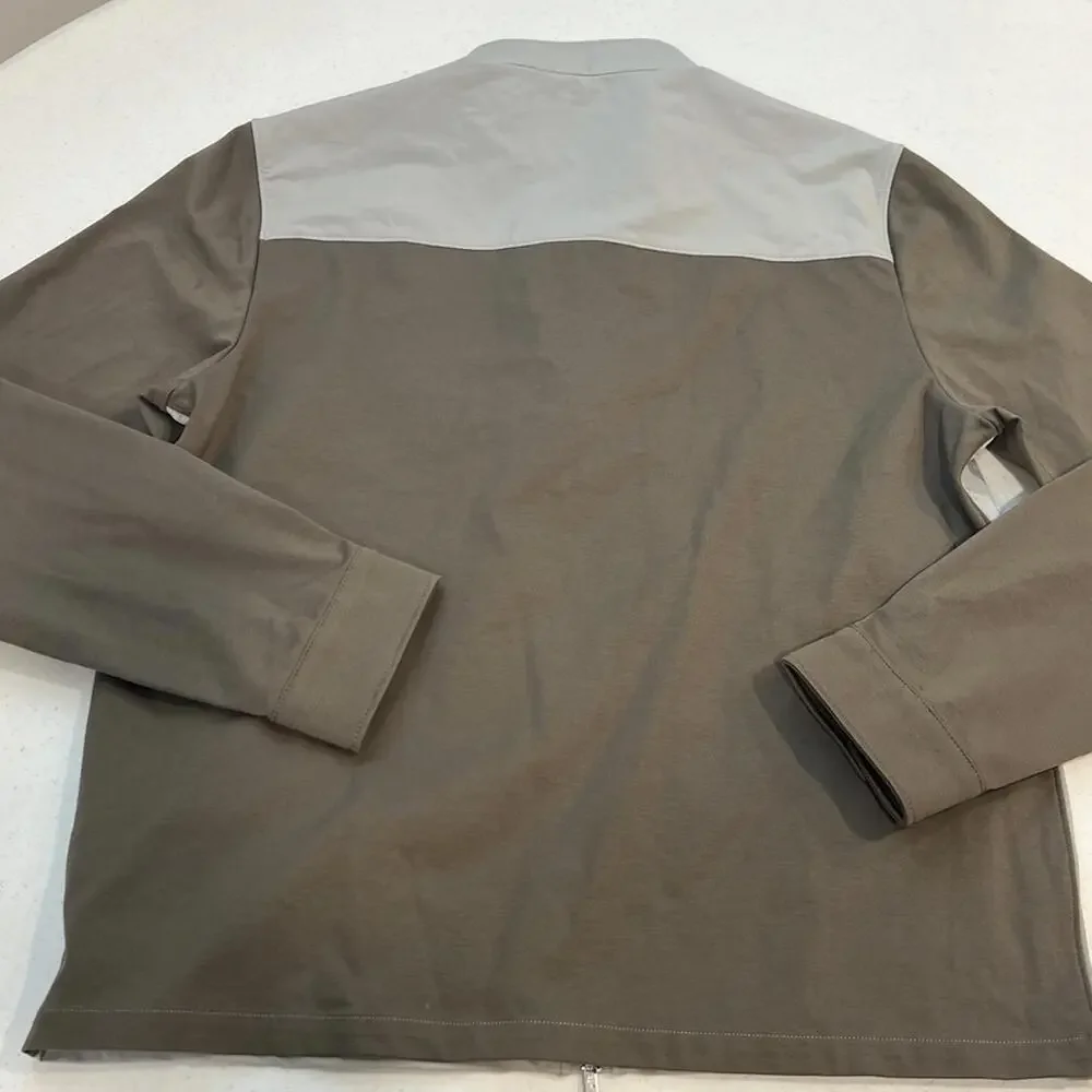 Johnnie-O Milano Water Repellent Zip Jacket Khaki NWOT $348 Brown Tan Small